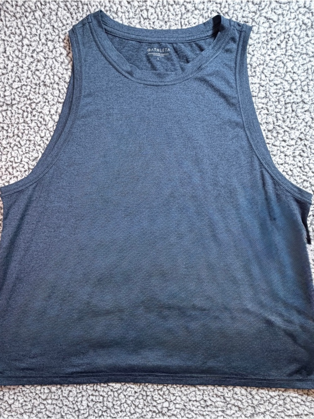 Athleta Essence Crop Tank Heather Slate Blue Size Large womens